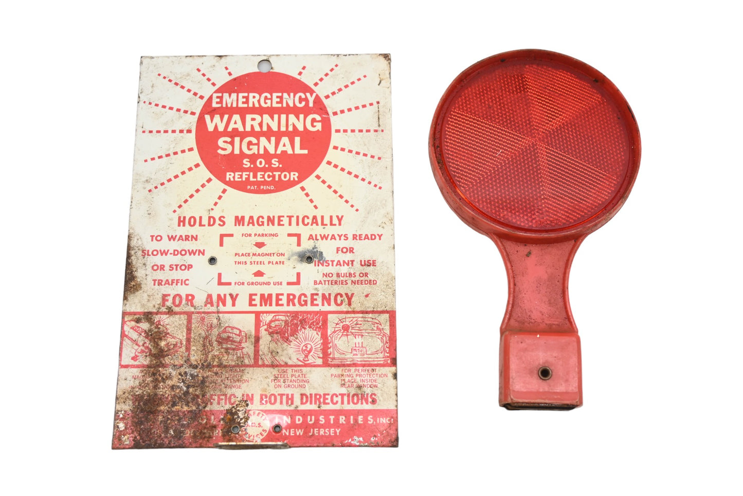 Reinholdt Industries HN024-4 Magnetic Emergency Warning Signal S.O.S Reflector NOS