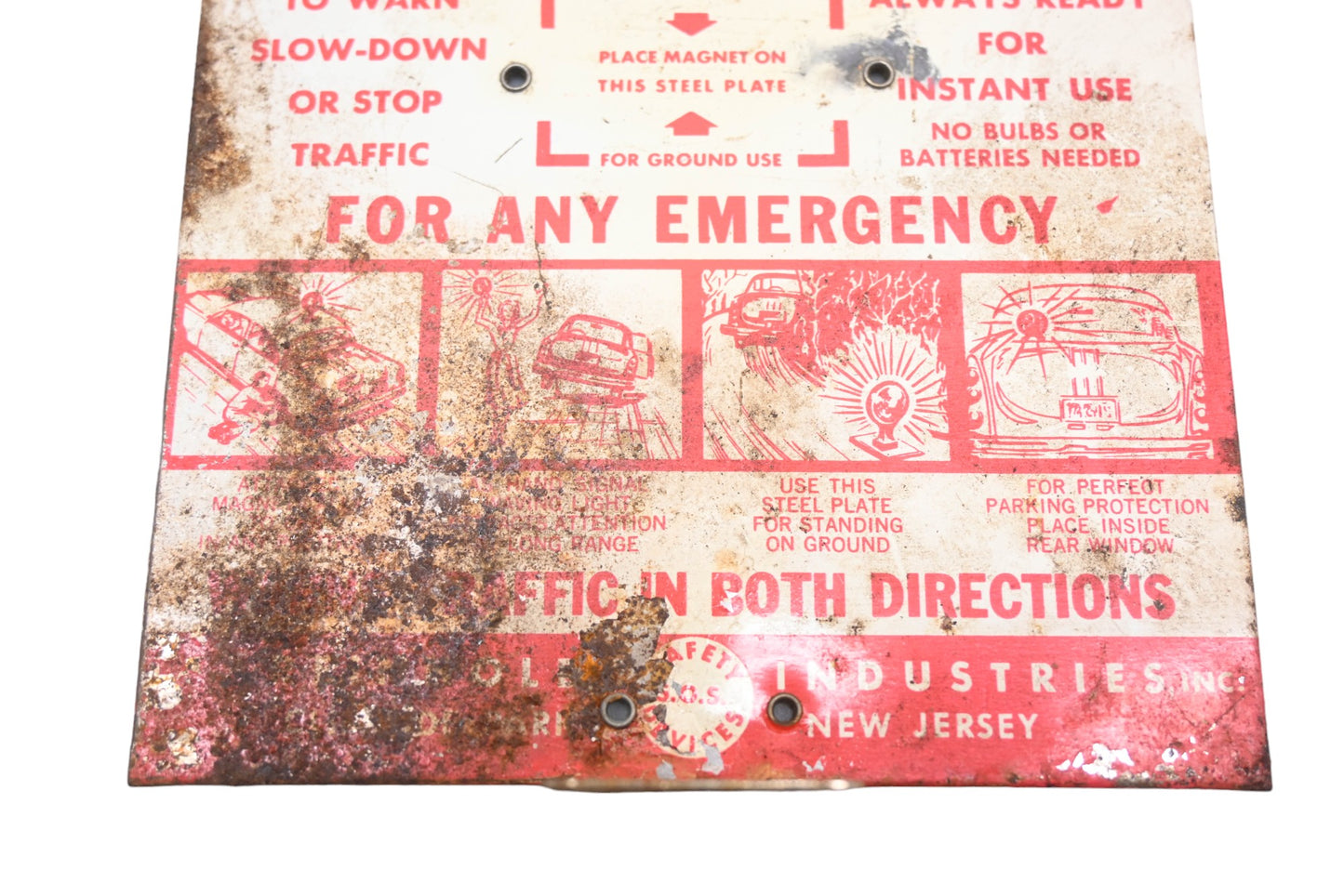 Reinholdt Industries HN024-4 Magnetic Emergency Warning Signal S.O.S Reflector NOS