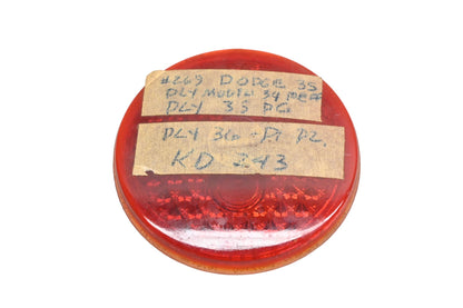 Aftermarket 1795 Red Glass 3.25" Taillight Lens NOS