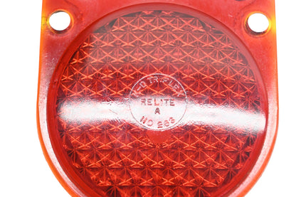 K-D Triflex 263, T-263 Red Glass 3-1/4"x 5-3/16" Taillight Lens NOS