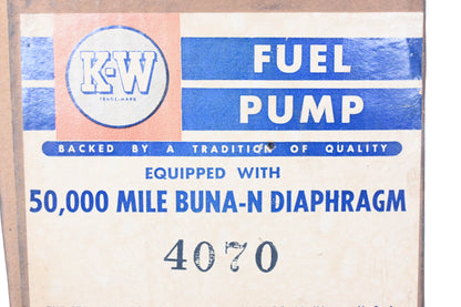 K-W 4070 Fuel Pump Assembly NOS