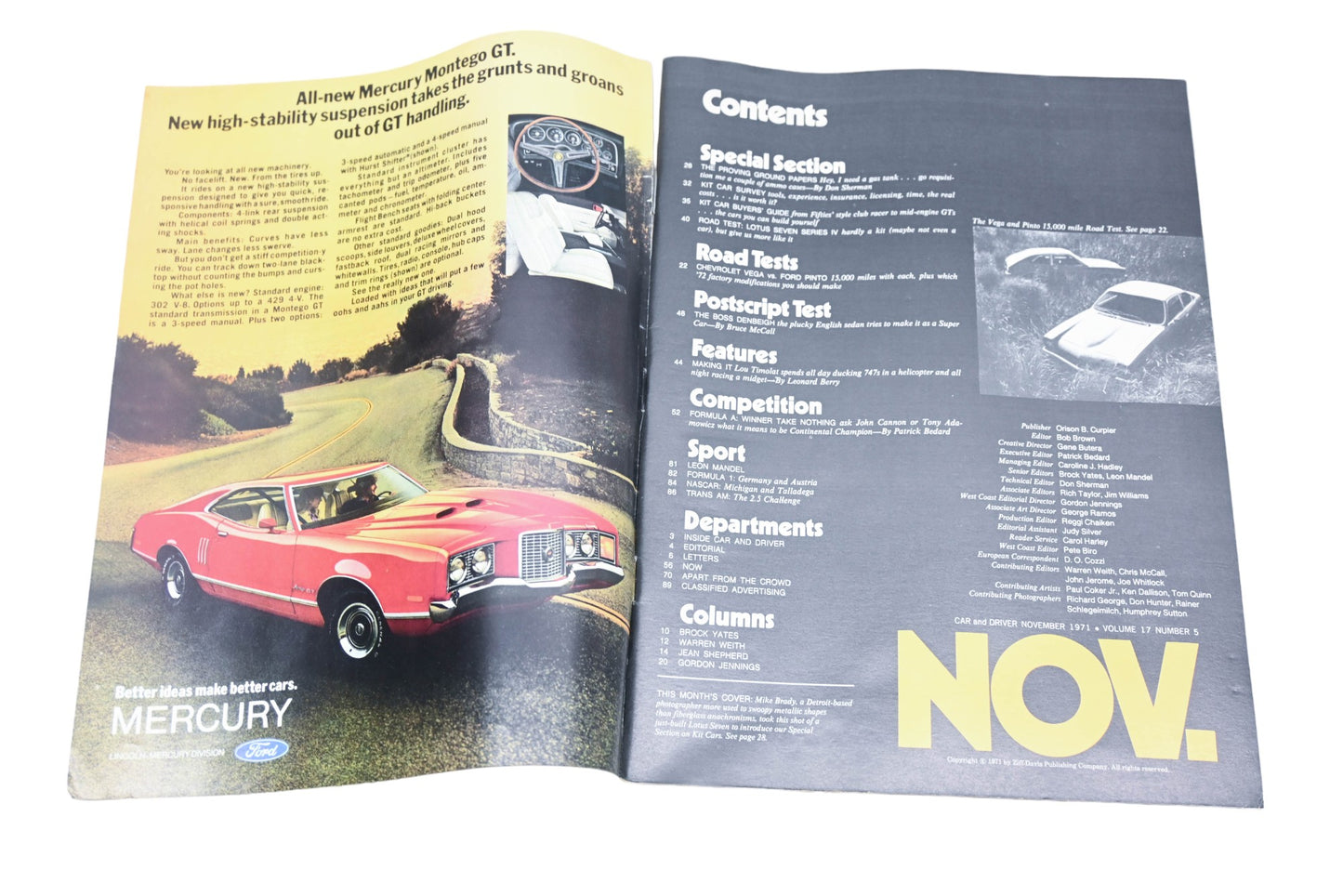 Car And Driver MD038-26 November 1971 Magazine