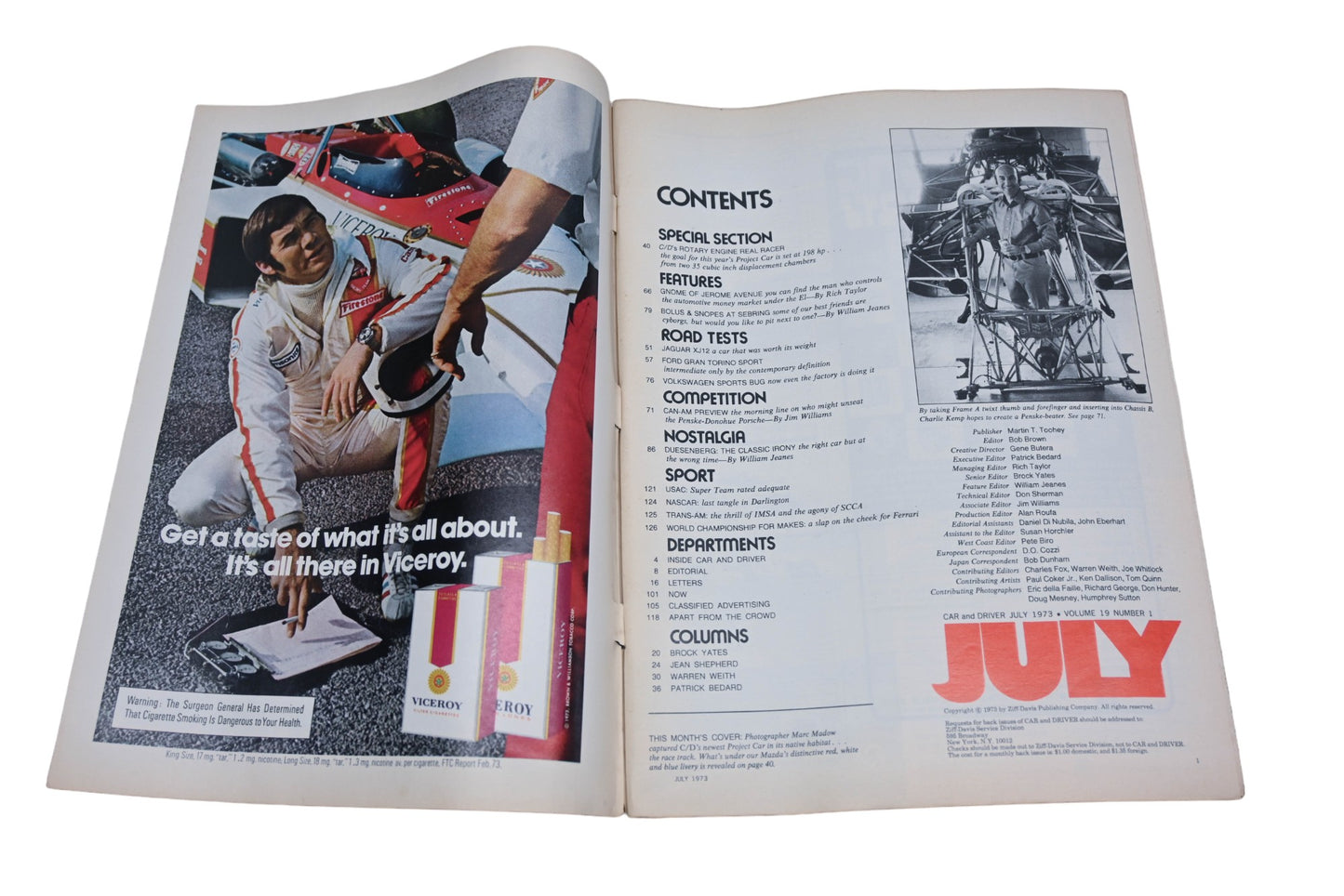 Car And Driver MD038-27 July 1973 Magazine