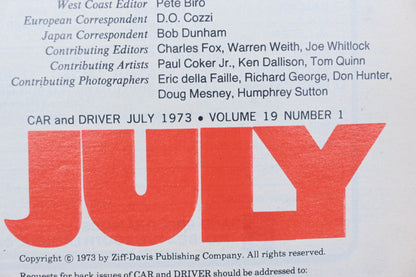 Car And Driver MD038-27 July 1973 Magazine