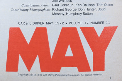 Car And Driver MD038-28 May 1972 Magazine