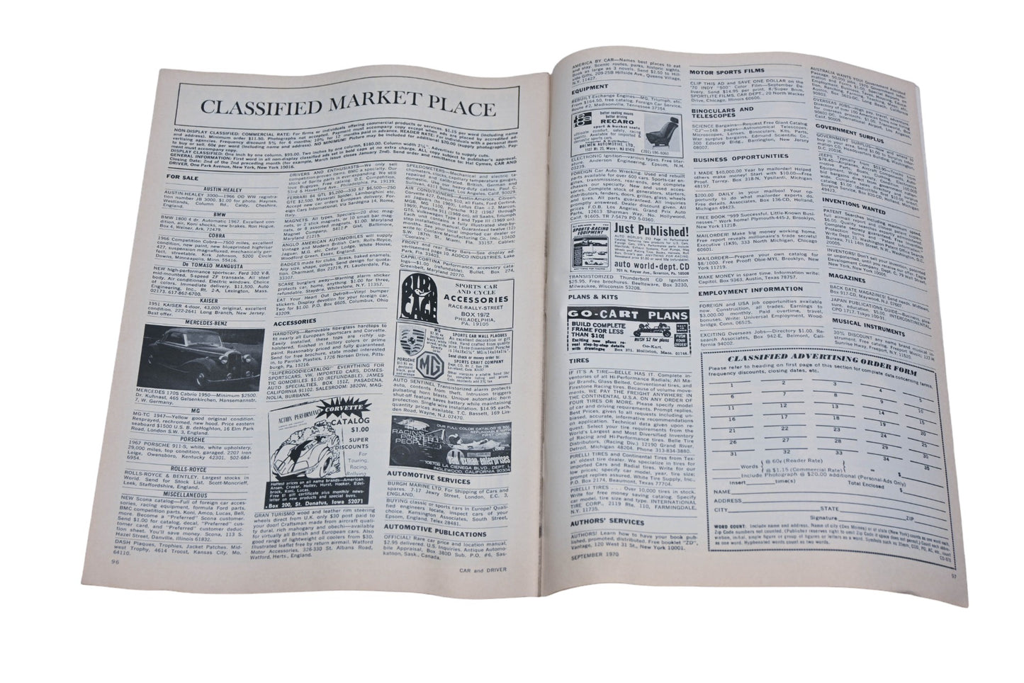 Car And Driver MD038-31 September 1970 Magazine