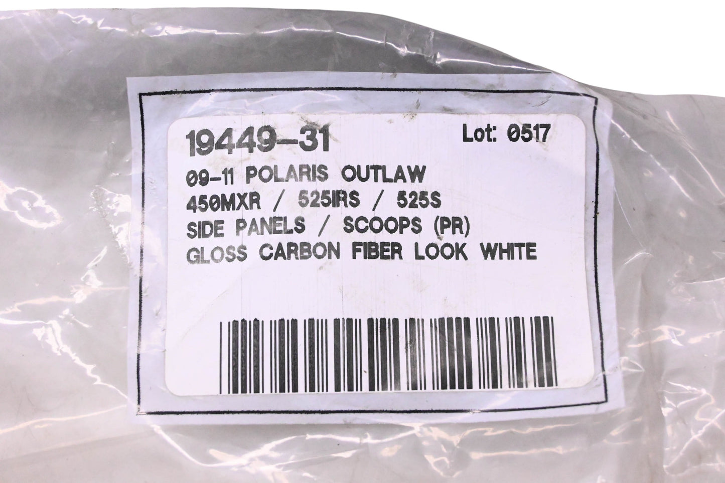 Maier 19449-31 White Side Panel Kit fit Polaris Outlaw 450 525 NOS