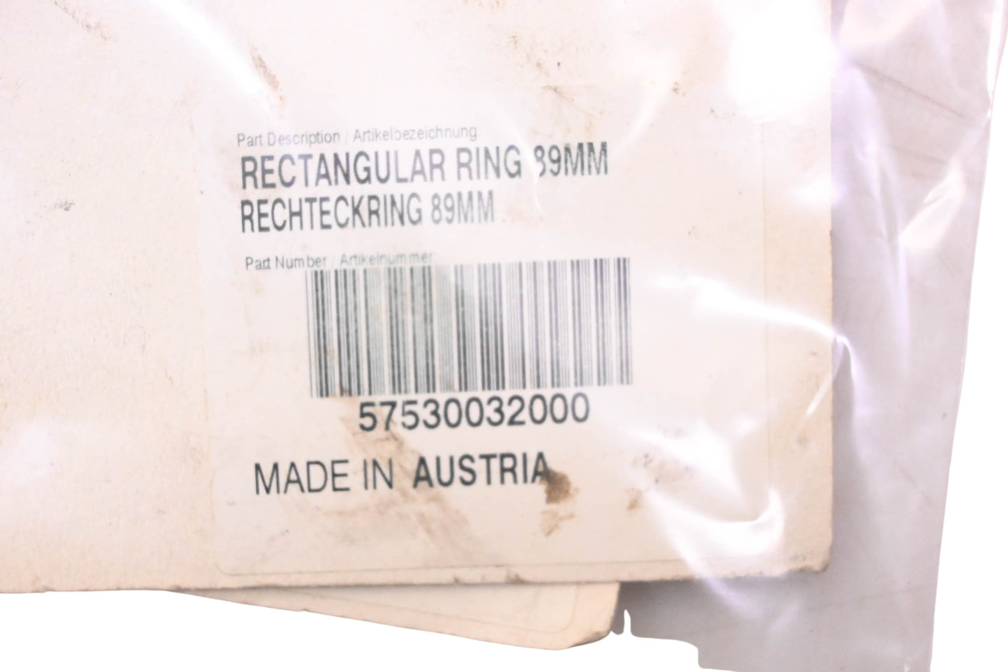 New OEM KTM 57530032000 89mm Rectangular Ring NOS
