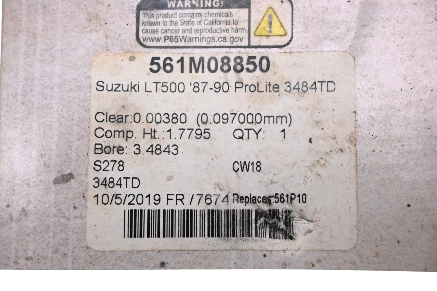 Wiseco 561M08850 Piston Assembly Kit NOS