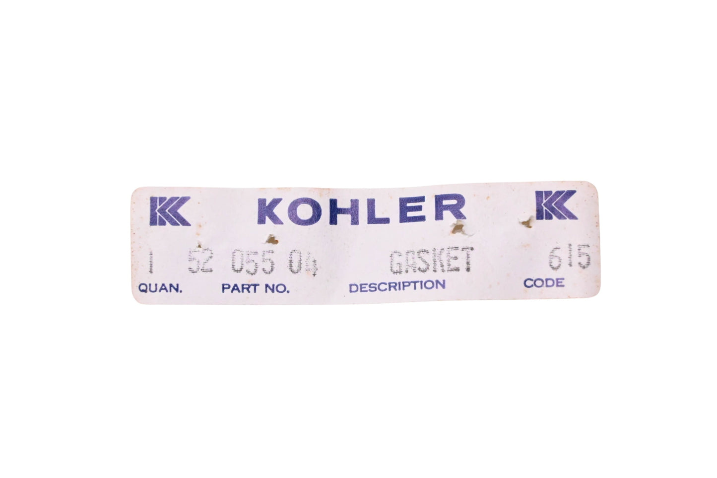Kohler 52-055-04 Air Cleaner Gasket NOS