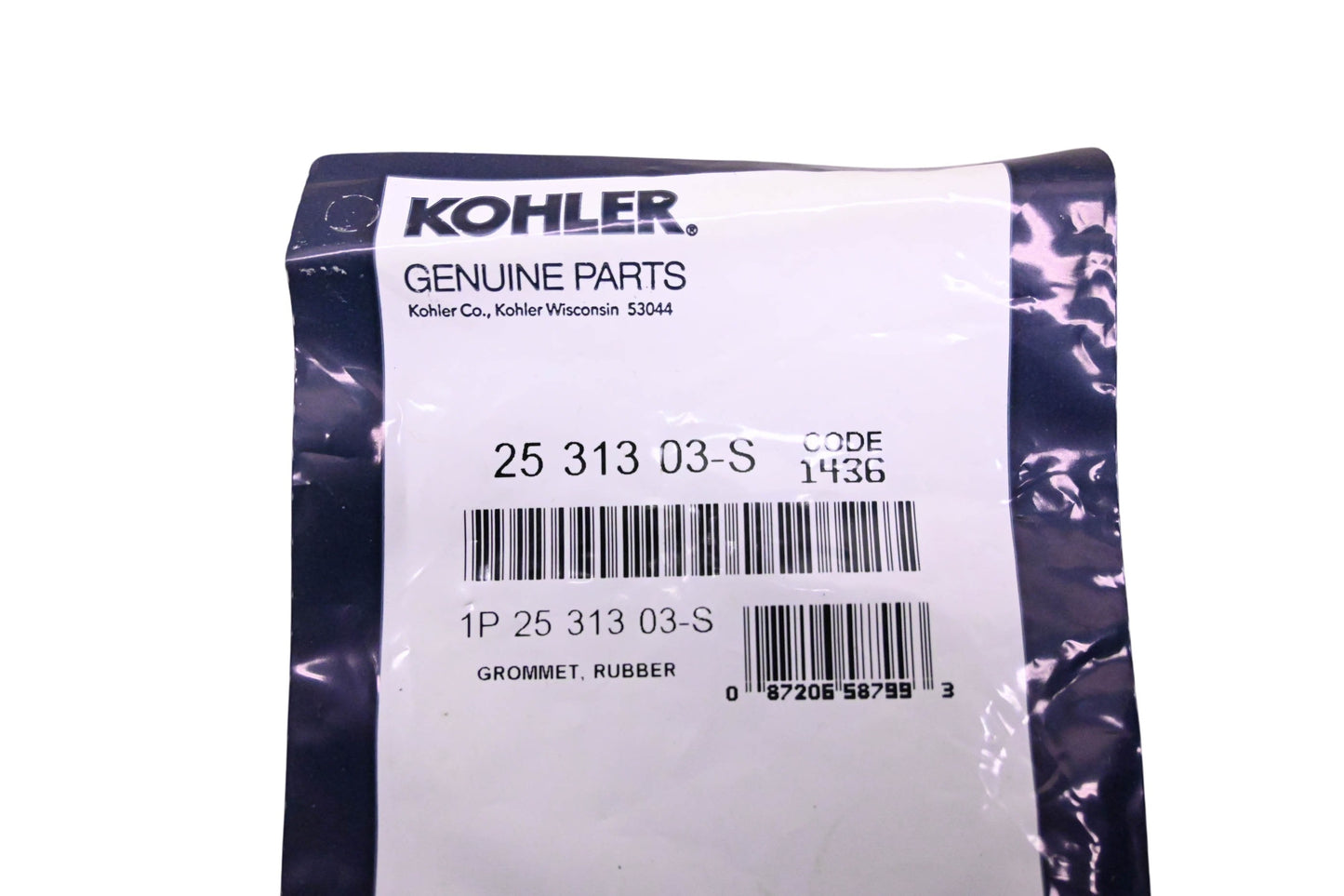 Kohler 25-313-03-S Rubber Grommet NOS