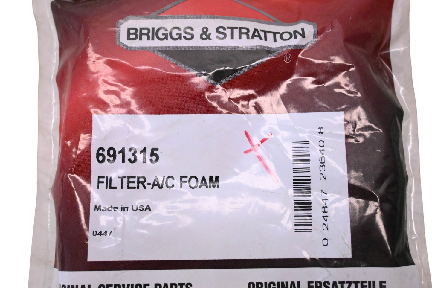 New OEM Briggs & Stratton 691315 AC Foam Filter NOS