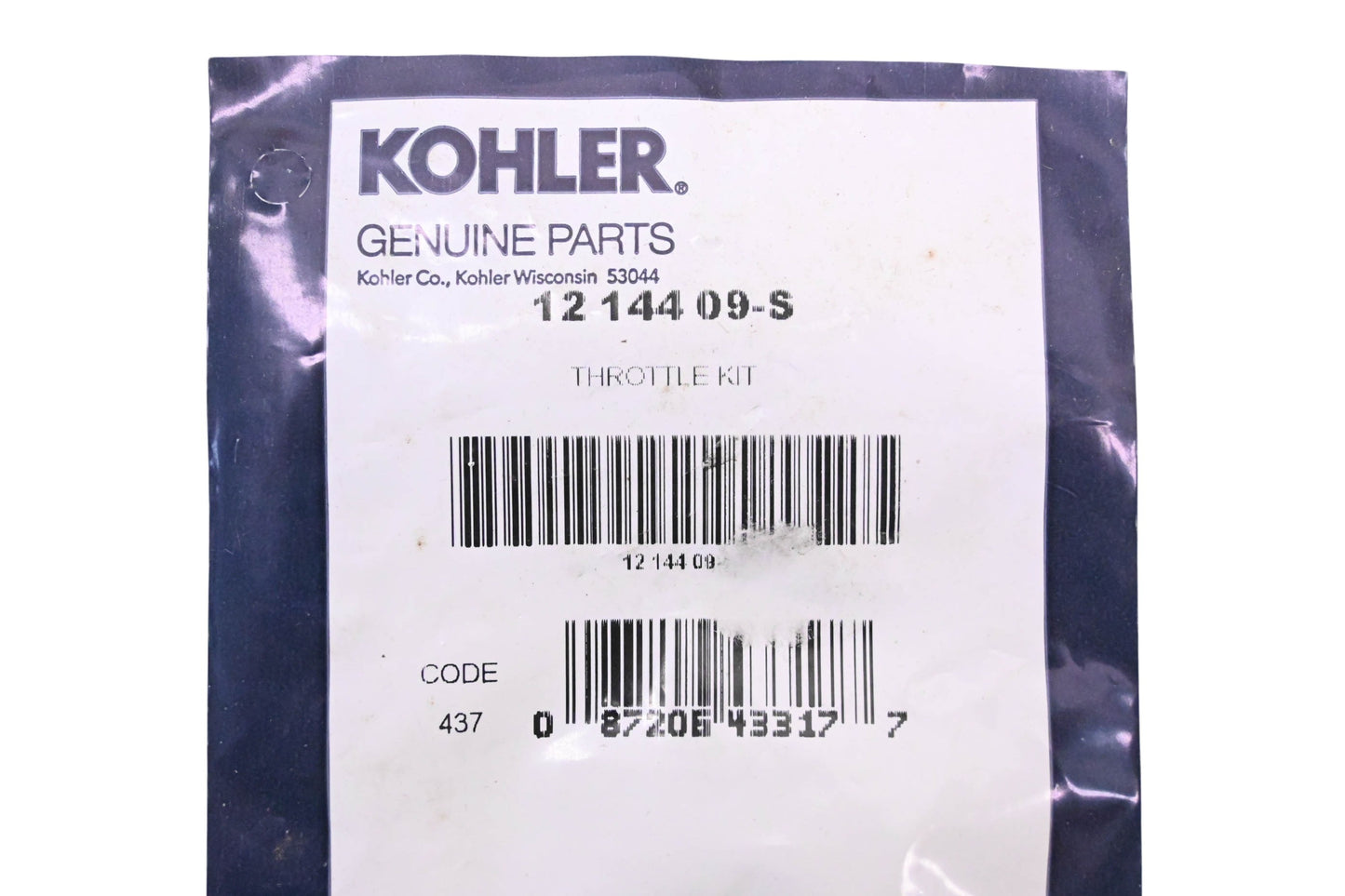 Kohler 12 144 09-S Throttle Shaft Assembly Kit NOS