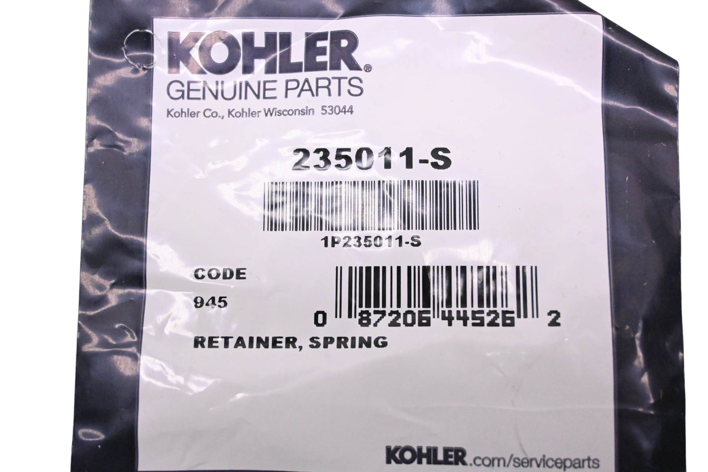 Kohler 235011-S Engine Spring Retainer NOS