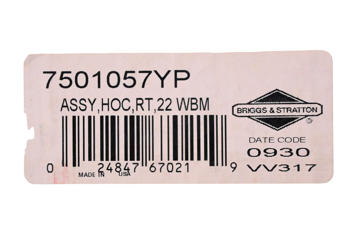 New OEM Briggs & Stratton 7501057YP Height Adjuster Assembly NOS