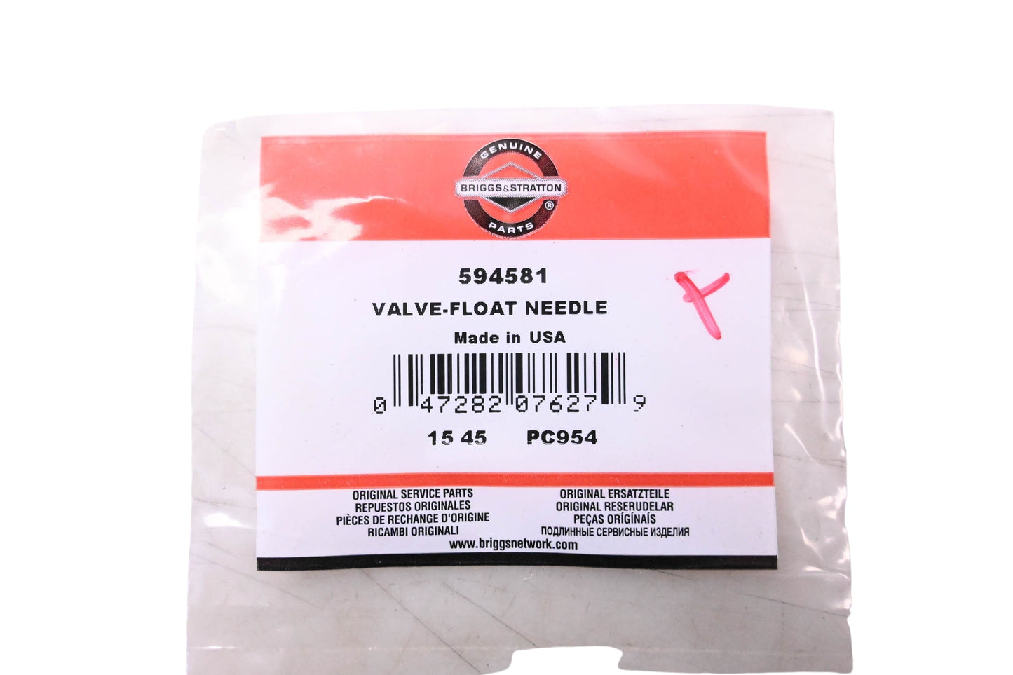 New OEM Briggs & Stratton 594581 Float Needle Valve NOS