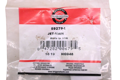 New OEM Briggs & Stratton 592794 Main Jet NOS