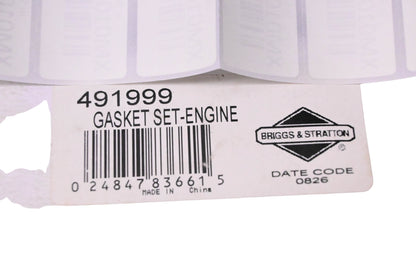 New OEM Briggs & Stratton 491999 Gasket Kit NOS