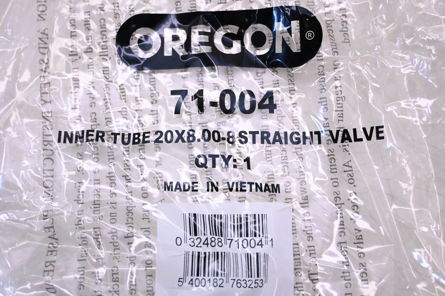 Oregon 71-004 20x8.00-8 Straight Valve Inner Tube NOS