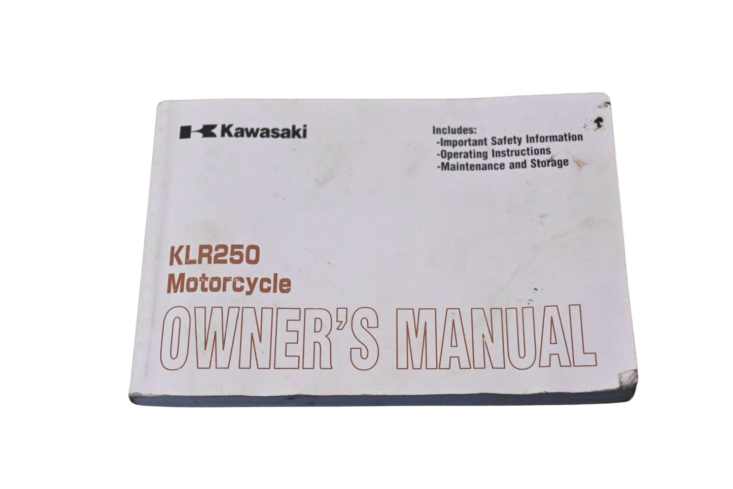 New OEM Kawasaki KL250-D22 KLR250 Motorcycle Owner's Manual NOS