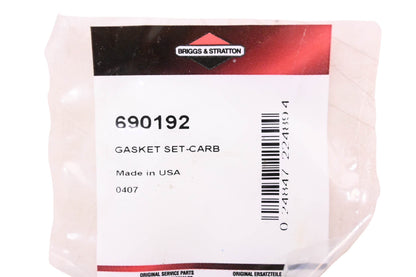 New OEM Briggs & Stratton 690192 Carburetor Gasket Kit NOS