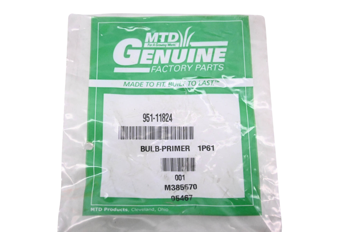 MTD 951-11824 Primer Bulb NOS