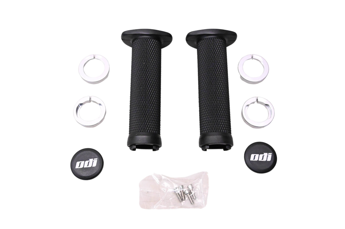ODI J30RFB-S Black/Silver ATV Ruffian Lock-On Handle Grips NOS