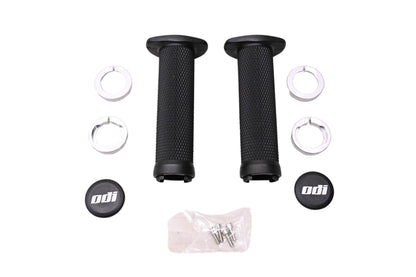 ODI J30RFB-S Black/Silver ATV Ruffian Lock-On Handle Grips NOS