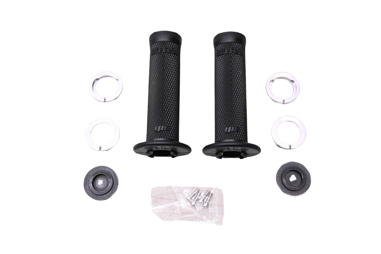 ODI J30RFB-S Black/Silver ATV Ruffian Lock-On Handle Grips NOS