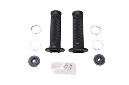 ODI J30RFB-S Black/Silver ATV Ruffian Lock-On Handle Grips NOS