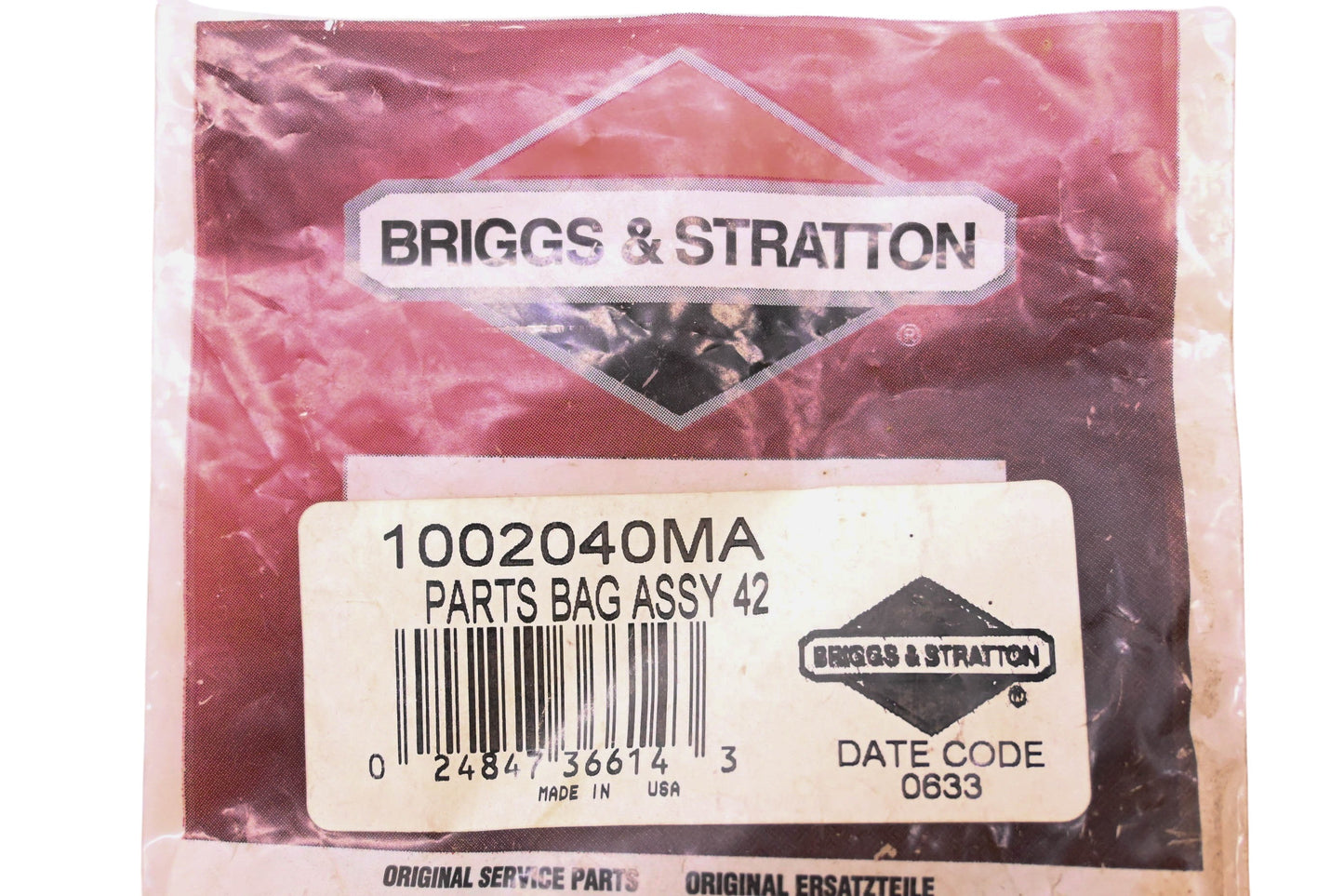 Briggs & Stratton 1002040MA Parts Bag Assembly 42 NOS