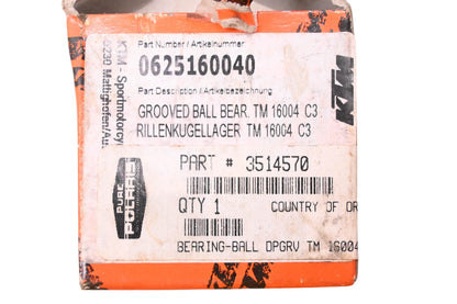 New OEM Polaris 3514570 Deep Groove Ball Bearing Assembly NOS