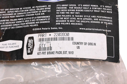 New OEM Polaris 2203930 Front Brake Pad Kit NOS