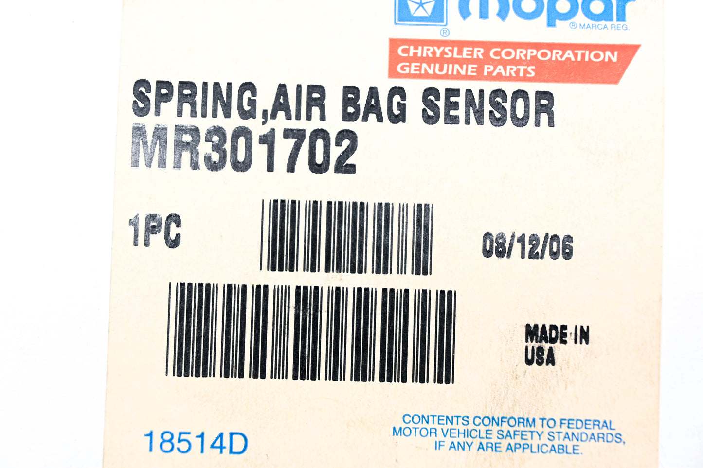 Mopar MR301702 Clock Spring Assembly NOS