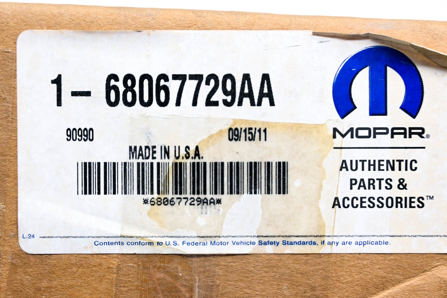 Mopar 68067729AA Leftside Rearview Mirror NOS