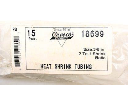 Auveco 18699 Heat Shrink Tubes 3/8" 2:1 Ratio Qty 15 NOS