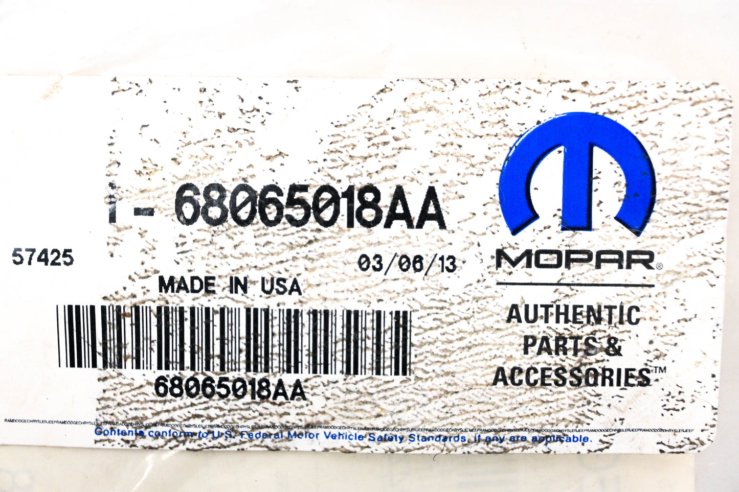 Mopar 68065018AA License Plate Light Wiring Kit NOS