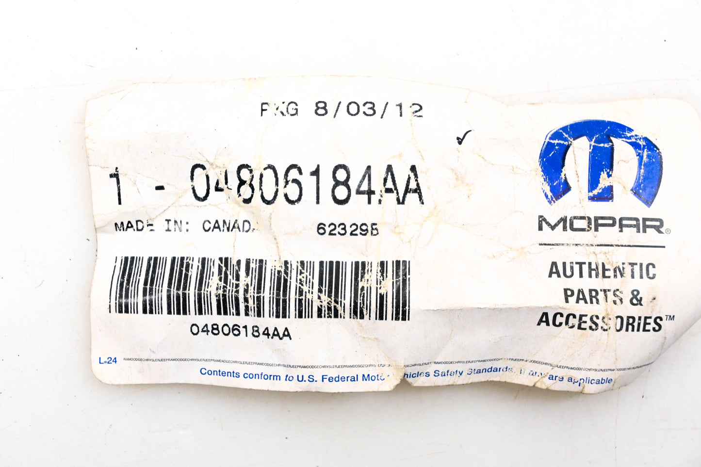 Mopar 04806184AA, 4806184AA Fog Light Hole Cover NOS