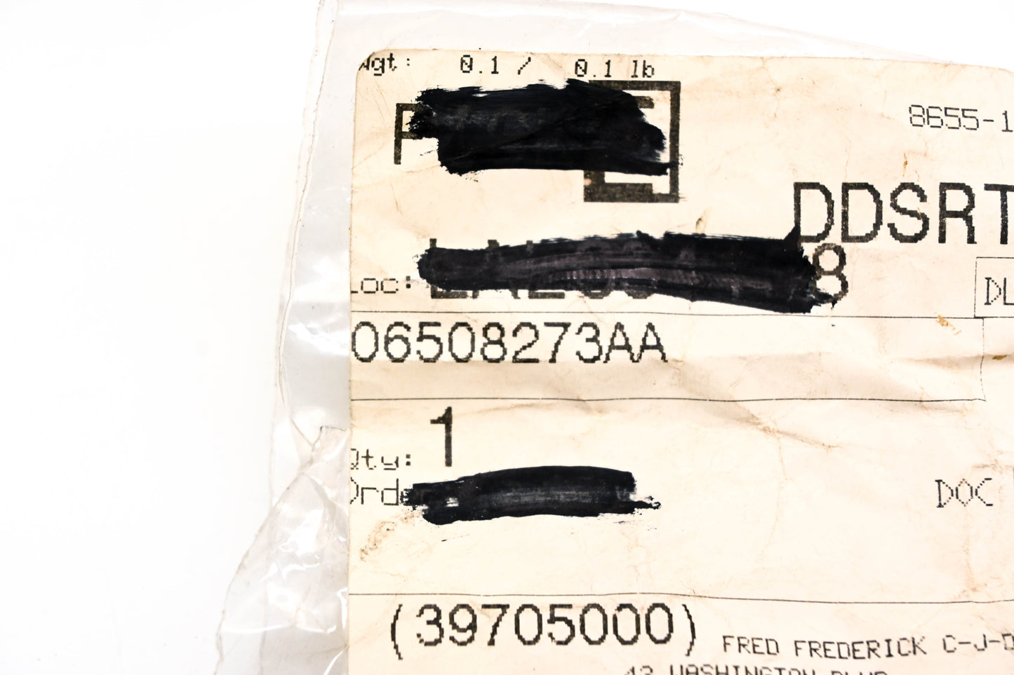 Mopar 06508273AA, 6508273AA Suspension Bar Nut NOS