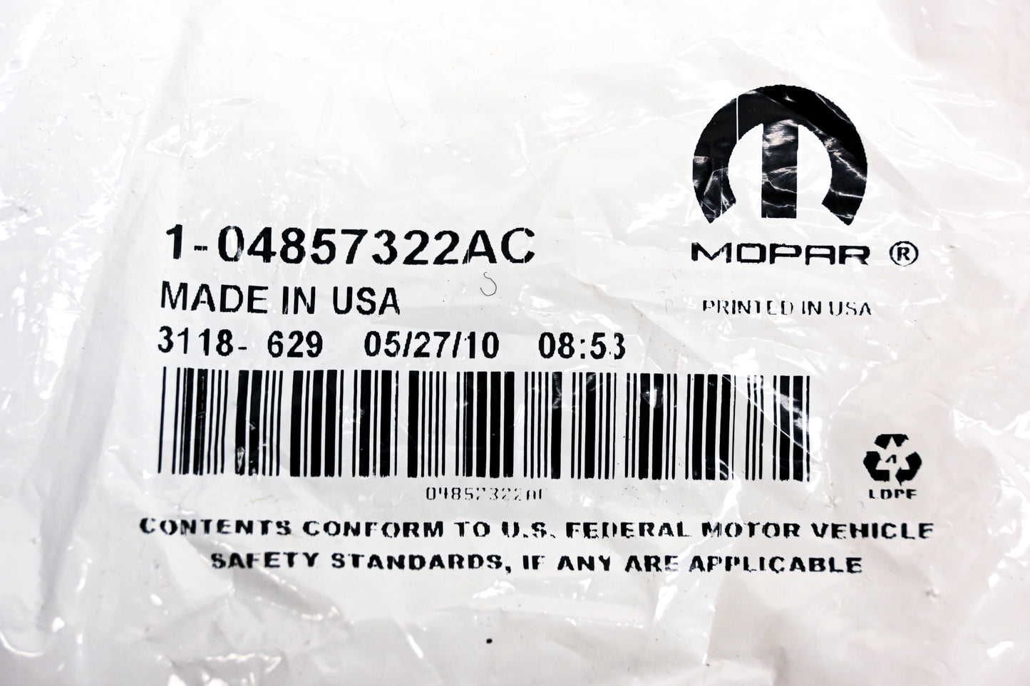 Mopar 04857322AC License Plate Light Housing NOS