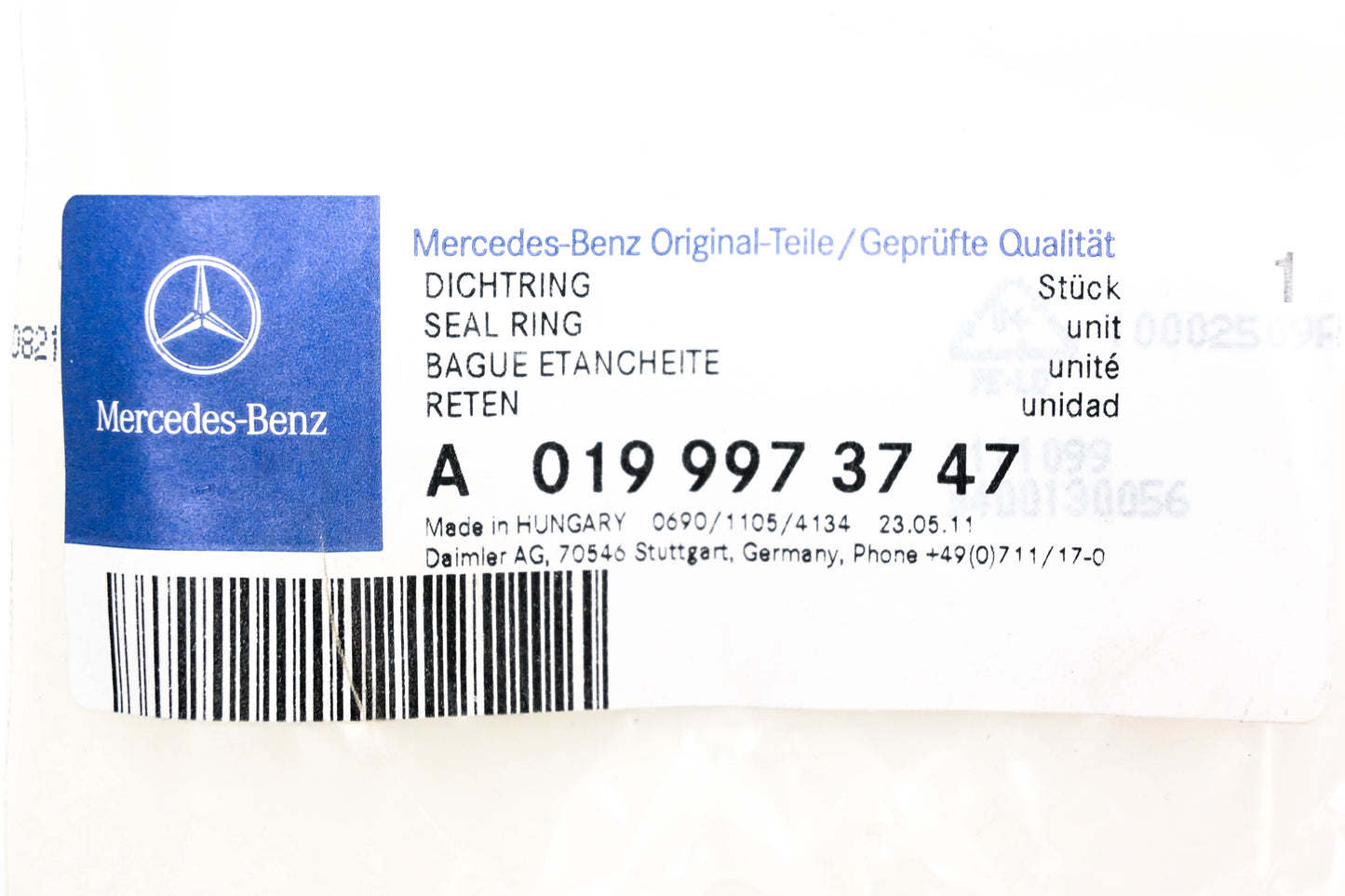 Mercedes A0199973747 Shaft Seal Ring NOS