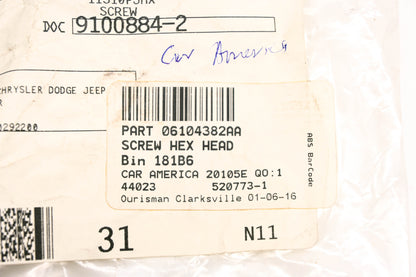 Mopar 06104382AA, 6104382AA Hold Down Bolt NOS