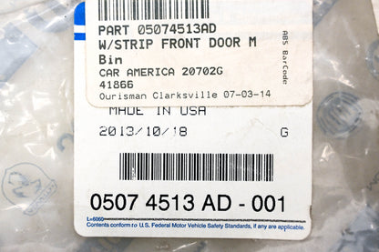 Mopar 05074513AD, 5074513AD Weatherstrip Seal NOS