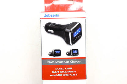 Jebsens X001XX9WRB Dual USB Car Charger w/ LED Display NOS