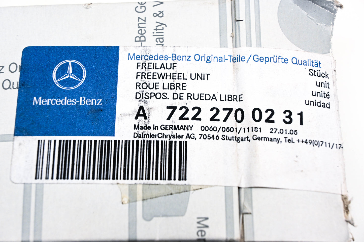 New OEM Mercedes-Benz A7222700231, 52108342AB Bearing NOS