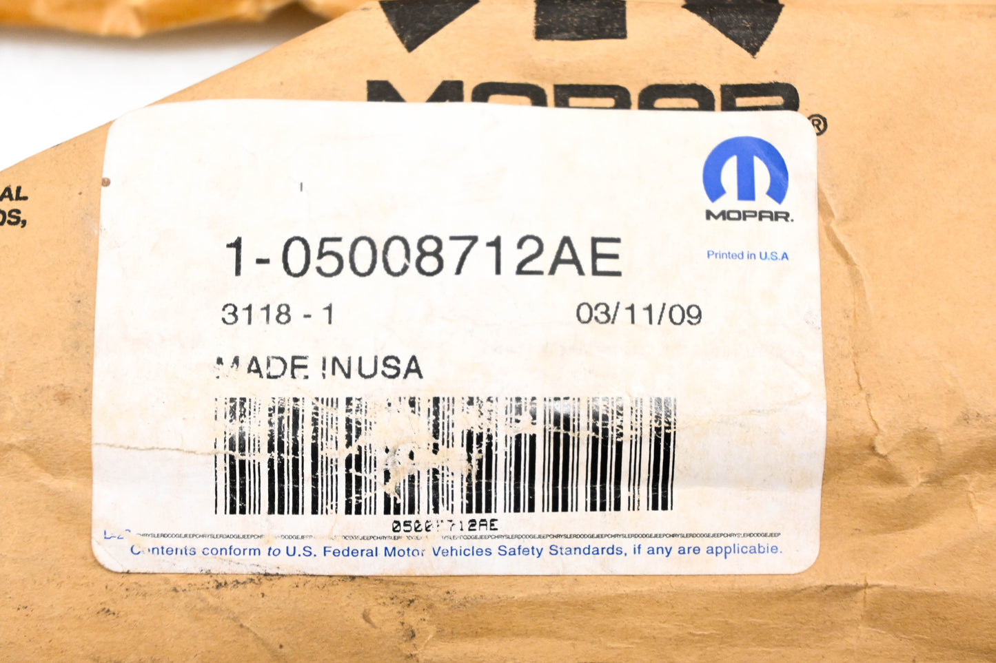 Mopar 05008712AE, 5008712AE Rear Door Belt Weatherstrip NOS