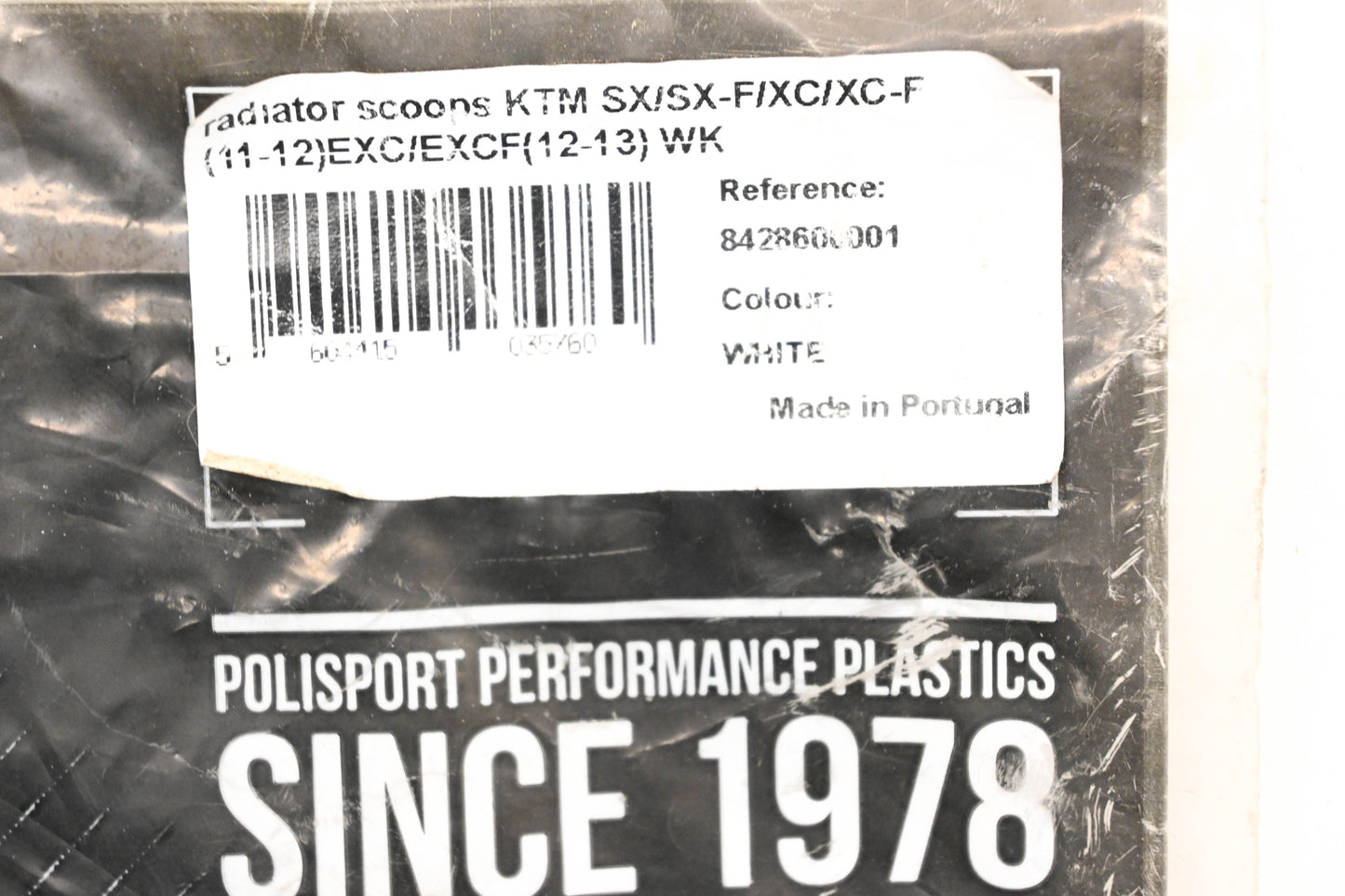 Polisport 8428600001, 84143 White Radiator Scoop Kit NOS