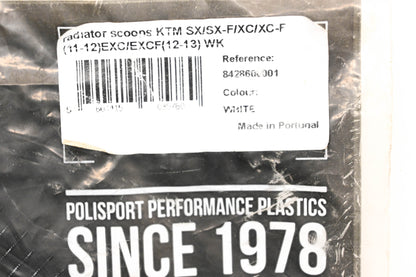 Polisport 8428600001, 84143 White Radiator Scoop Kit NOS