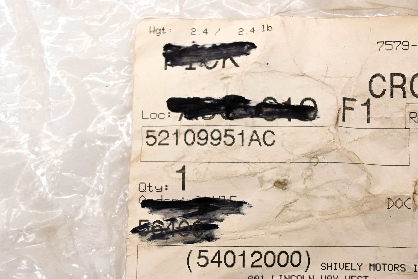 Mopar 52109951AC Upper Left Strut Mount Plate NOS
