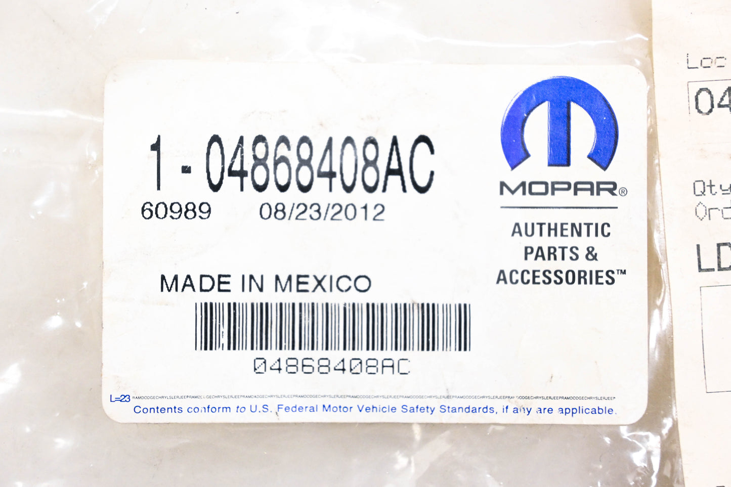 Mopar 04868408AC, 4868408AC Fuel Rail Wiring NOS